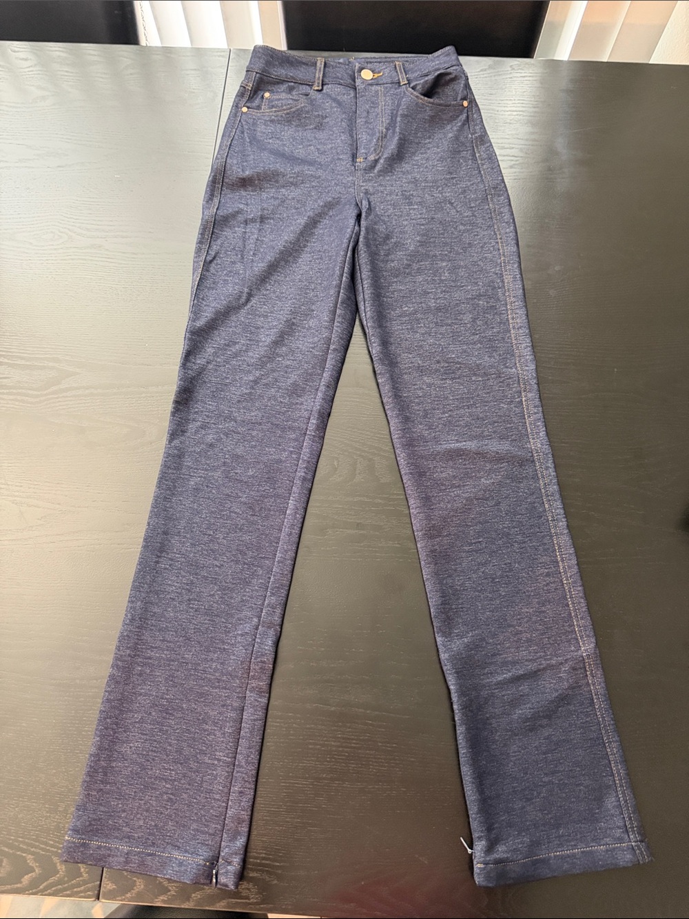 Guess - Women's Navy Wide-Leg Stretch Jeans - Flare Hem